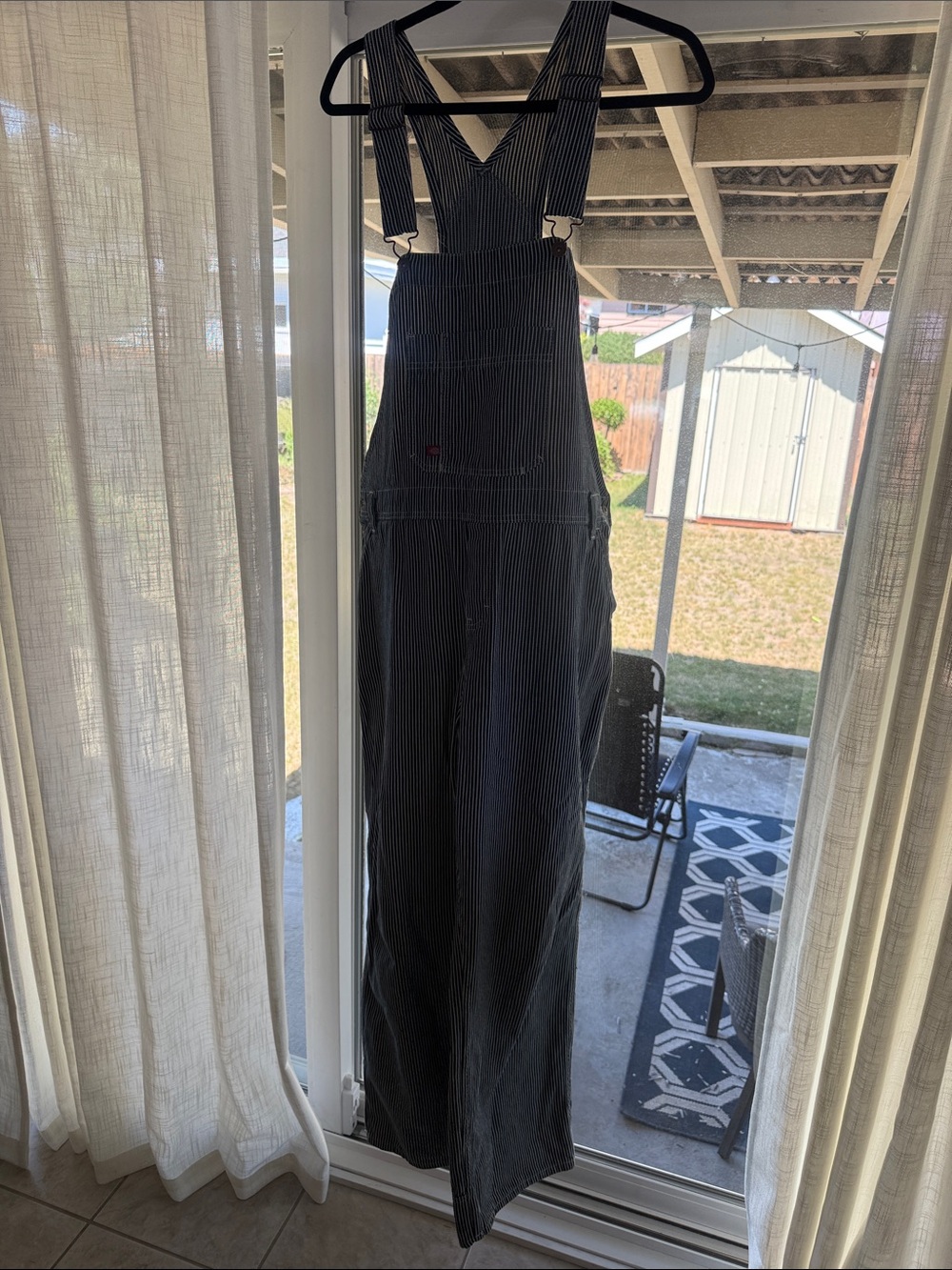 Dickies navy Pinstripe Bib Overalls Jumpsuit